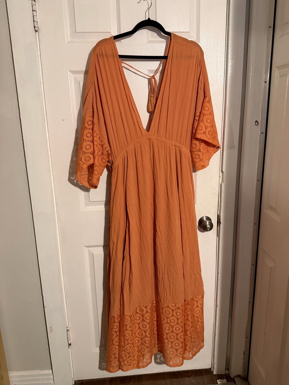 torrid Deep V Maxi Dress in Rust